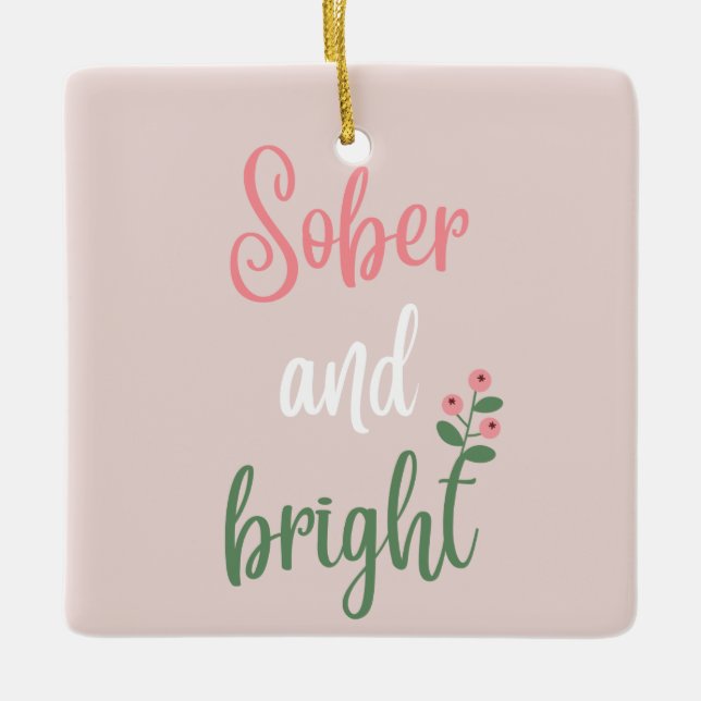 Niedlich Pink Pastell Sober Weihnachtsgeschenk Keramikornament (Vorderseite)