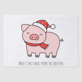 Niedlich Pink Pig Frohe Weihnachten Einfach Minima Seidenpapier