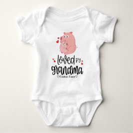 Niedlich Pink Pig und Piglet - von Oma geliebt Baby Strampler