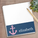 Niedlich Pink Polka Dot Anchor mit Individuelle Na Notizblock<br><div class="desc">Ein trendiges und elegantes Design mit Punkten und prächtigen Farben sowie einem Bereich,  in dem Sie Ihren Namen oder Ihre Monogramm hinzufügen können.</div>