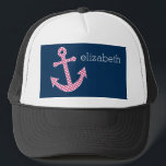 Niedlich Pink Polka Dot Anchor mit Individuelle Na Truckerkappe<br><div class="desc">Ein trendiges und elegantes Design mit Punkten und prächtigen Farben sowie einem Bereich,  in dem Sie Ihren Namen oder Ihre Monogramm hinzufügen können.</div>