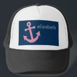 Niedlich Pink Polka Dot Anchor mit Individuelle Na Truckerkappe<br><div class="desc">Ein trendiges und elegantes Design mit Punkten und prächtigen Farben sowie einem Bereich,  in dem Sie Ihren Namen oder Ihre Monogramm hinzufügen können.</div>