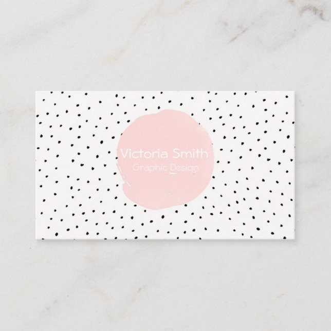 Niedlich Pink Polka Dots Dance Visitenkarte (Vorderseite)