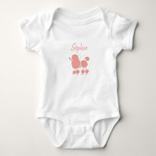 Niedlich Pink Poodle Baby Bodysuit Strampler
