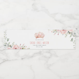Niedlich Pink Princess Crown Tiara Floral Geburtst