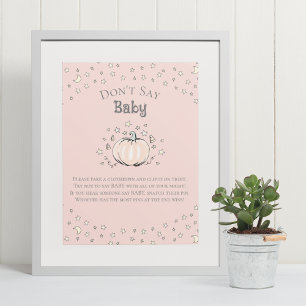 Niedlich Pink Pumpkin Sage Baby Shower Game nicht Poster