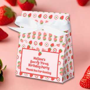 Niedlich Pink Red Berry First Birthday Fevor Box Geschenkschachtel