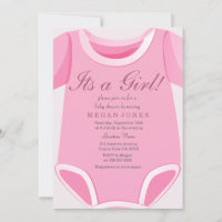 Niedlich Pink Romper Die kleine Babydusche lädt ei