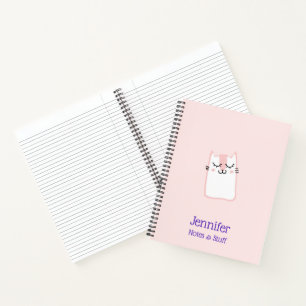 Niedlich Pink Schlafkitschkatze Notizbuch