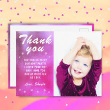 Niedlich Pink Star Metallic Girly Birthday Foto