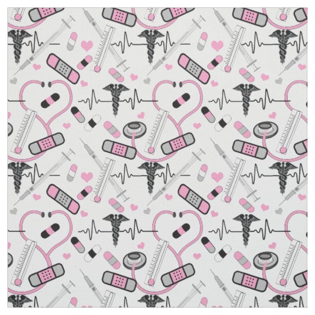 Niedlich-Pink-Stethoscope-Krankenversicherung | Do Stoff (Muster)