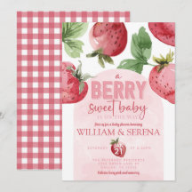 Niedlich Pink Strawberry Berry Sweet Baby Dusche