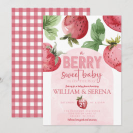 Niedlich Pink Strawberry Berry Sweet Baby Dusche Einladung