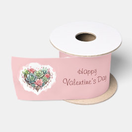 Niedlich Pink Sukkuline Herzklopfen Valentinstag Satinband