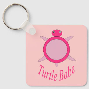 Niedlich Pink Turtle Babe Custom Schlüsselanhänger