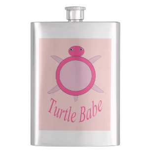 Niedlich Pink Turtle Babe Flask Flachmann