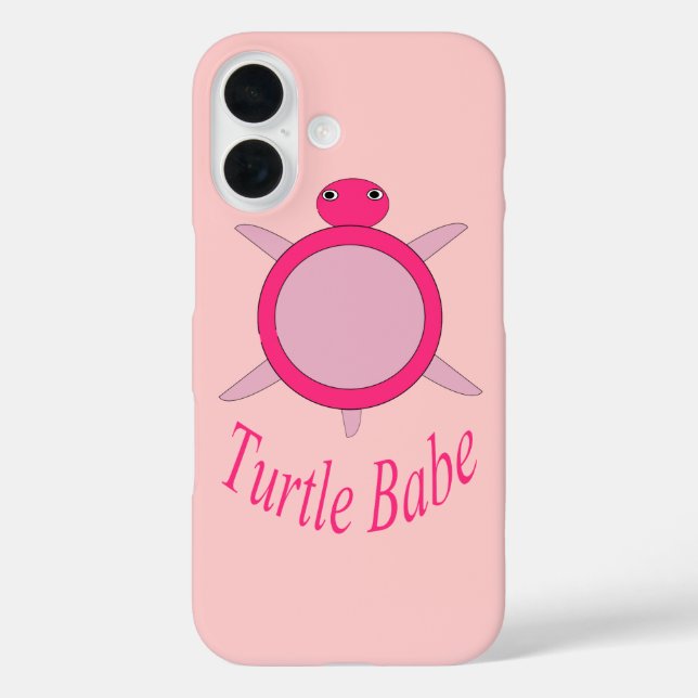 Niedlich Pink Turtle Babe iPhone Case (Rückseite)