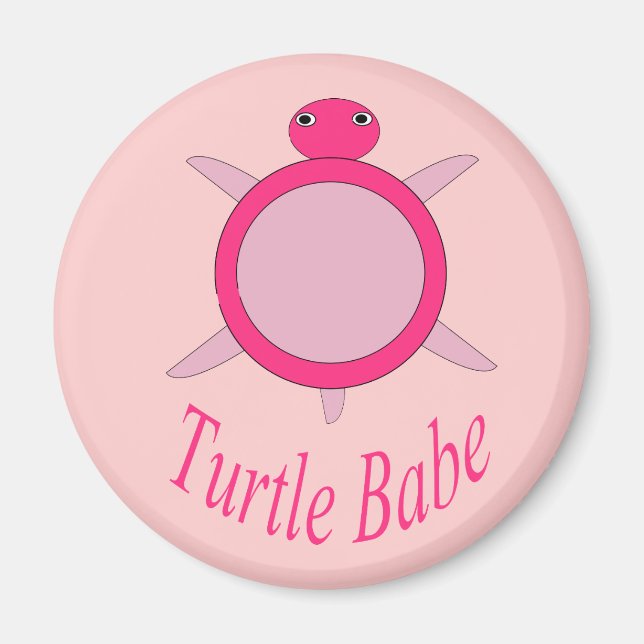 Niedlich Pink Turtle Babe Magnet (Vorne)