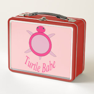 Niedlich Pink Turtle Babe Metal Lunch Bo Metall Brotdose