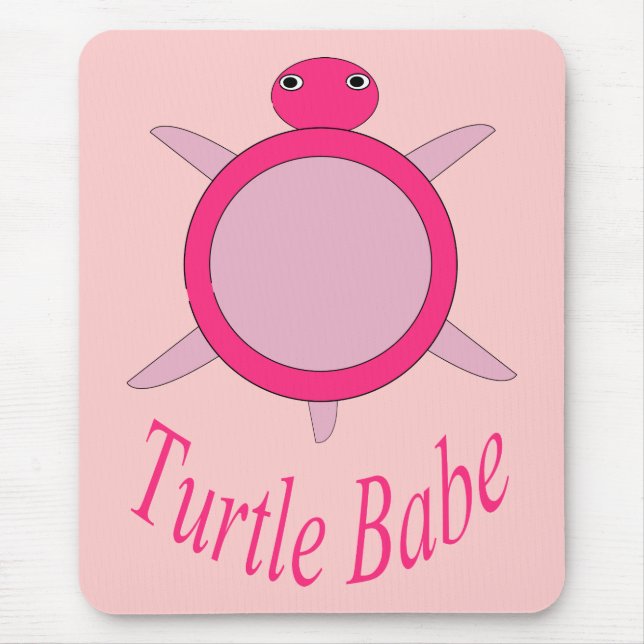 Niedlich Pink Turtle Babe Mousepad (Vorne)