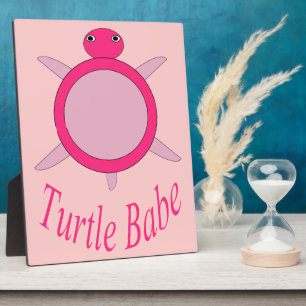 Niedlich Pink Turtle Babe Plaque Fotoplatte