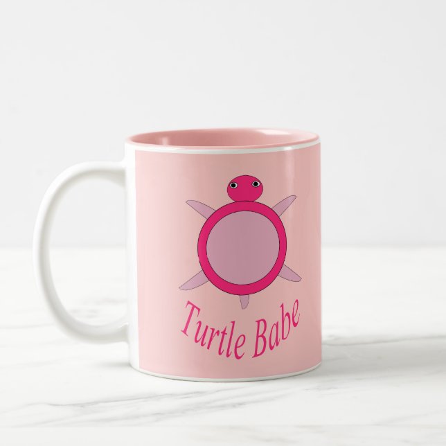 Niedlich Pink Turtle Babe Tasse (Links)