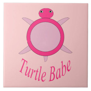 Niedlich Pink Turtle Babe Tile Fliese