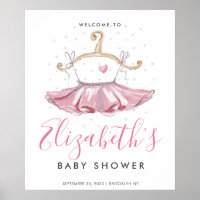 Niedlich Pink Tutu Ballerina Babydusche Begrüßungs