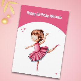 Niedlich Pink Tutu Ballerina Tanz Geburtstag Karte