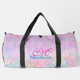 Niedlich Pink Unicorn Glitzer Kristall Tropfen Mon Duffle Bag