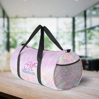 Niedlich Pink Unicorn Glitzer Kristall Tropfen Mon Duffle Bag