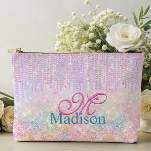 Niedlich Pink Unicorn Glitzer Kristall Tropfen Mon Zubehörtasche