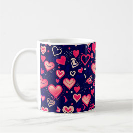 Niedlich Pink Valentine Hearts Kaffeetasse