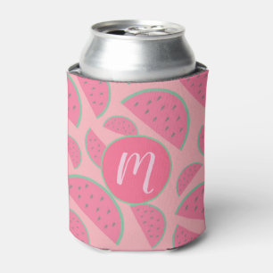 Niedlich-Pink-Watermelon-Muster-Monogramm Dosenkühler