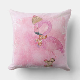 Niedlich Pink Weihnachten Winter Flamingo Bird Kissen