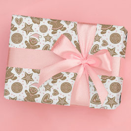 Niedlich Pink Weihnachts-Lebkuchen-Muster Geschenkpapier