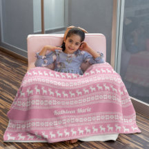 Niedlich Pink Weihnachts-Rentier-Muster Personalis