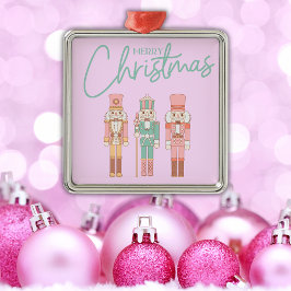 Niedlich Pink Weihnachtsnachtscreme auf Pink | Ornament Aus Metall