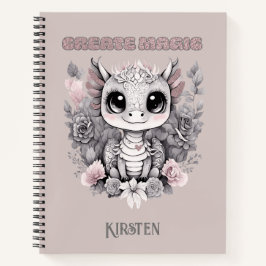 Niedlich Pink Whimsical "Create Magic" Kleiner Dra Notizbuch