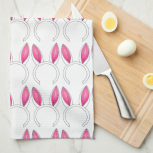 Niedlich Pink White Oaster Kaninchenfrühling Geschirrtuch