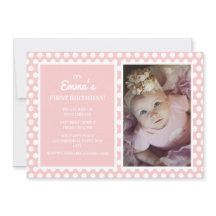 Niedlich Pink White Polka Dot Little Girl 1. Gebur
