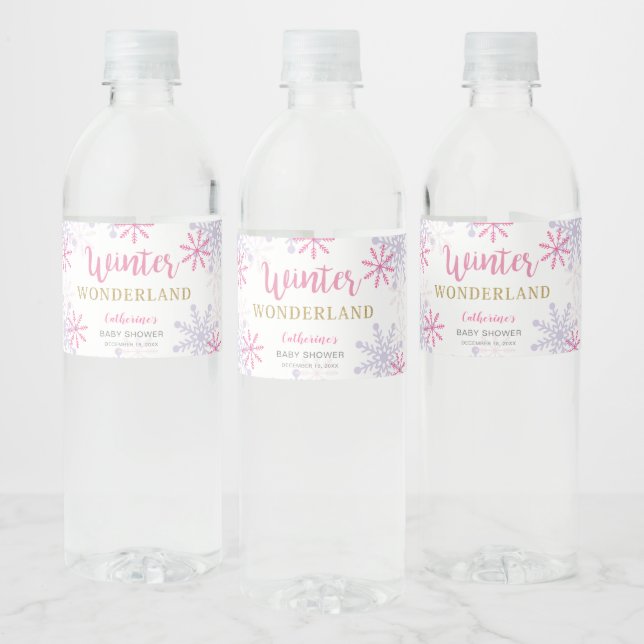 Niedlich Pink Winter Wonderland Kinderdusche Schne (Flaschen)