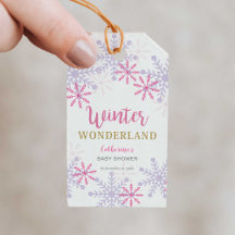 Niedlich Pink Winter Wonderland Kinderdusche Schne