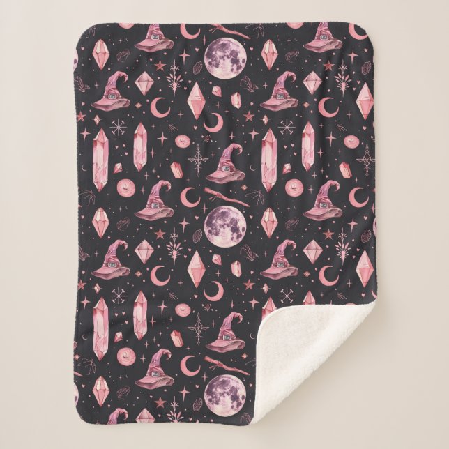 Niedlich Pink Witchy Sherpadecke (Vorderseite)