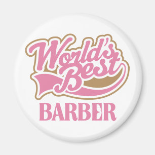 Niedlich Pink Worlds Best Barber Magnet