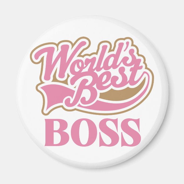 Niedlich Pink Worlds Best Boss Magnet (Vorne)