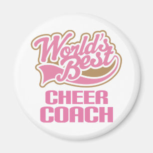 Niedlich Pink Worlds Best Cheer Coach Magnet