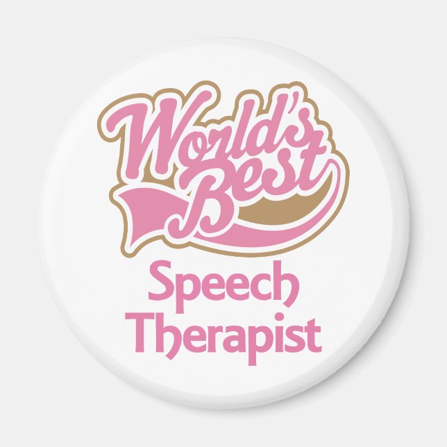 Niedlich Pink Worlds Best Speech Therapist Magnet (Vorne)