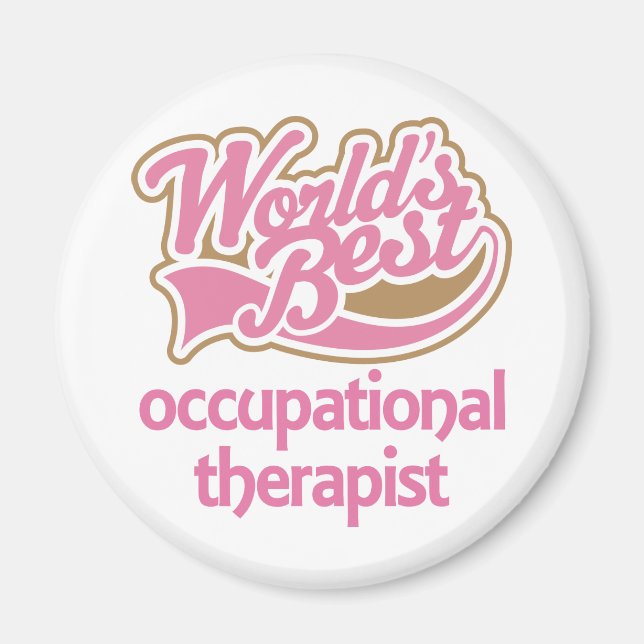 Niedlich Pink Worlds Bester Arbeitstherapeut Magnet (Vorne)