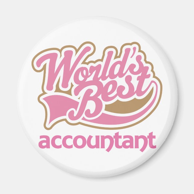 Niedlich Pink Worlds Bester Buchhalter Magnet (Vorne)